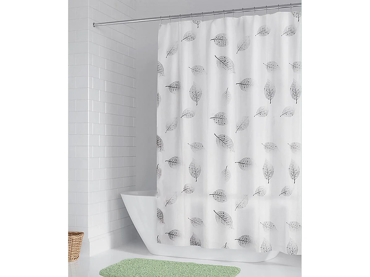 Doublure de rideau de douche légère, rideau décoratif de salle de bain avec 12 crochets, 180*200cm