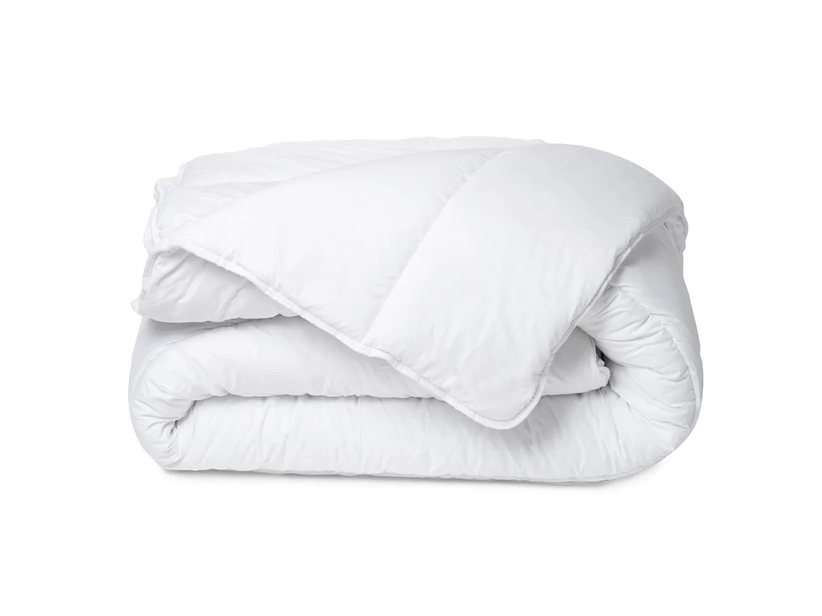 Pack Coton Bio Couette Chaude 220x240cm + 2 Oreillers Moelleux 60x60 cm