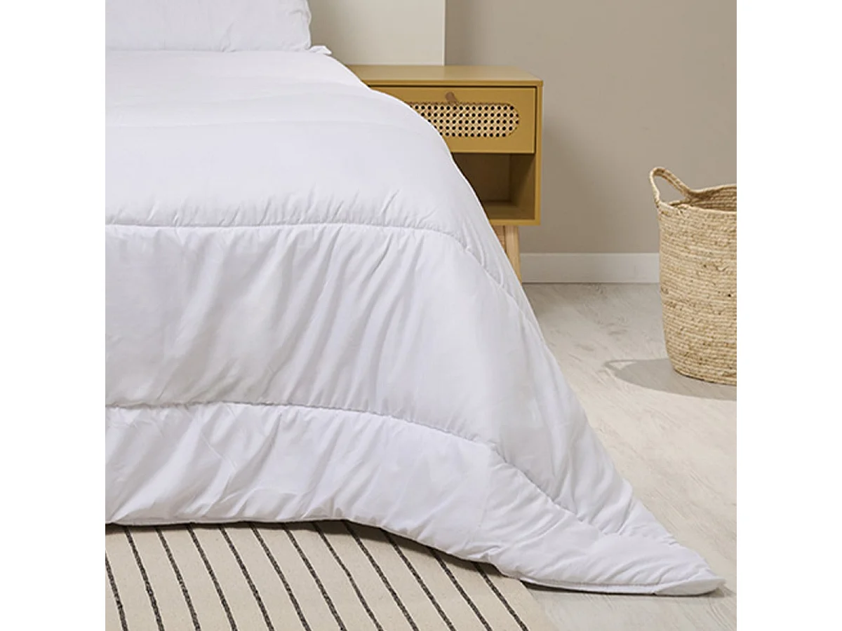 Pack Coton Bio Couette Chaude 220x240cm + 2 Oreillers Moelleux 60x60 cm
