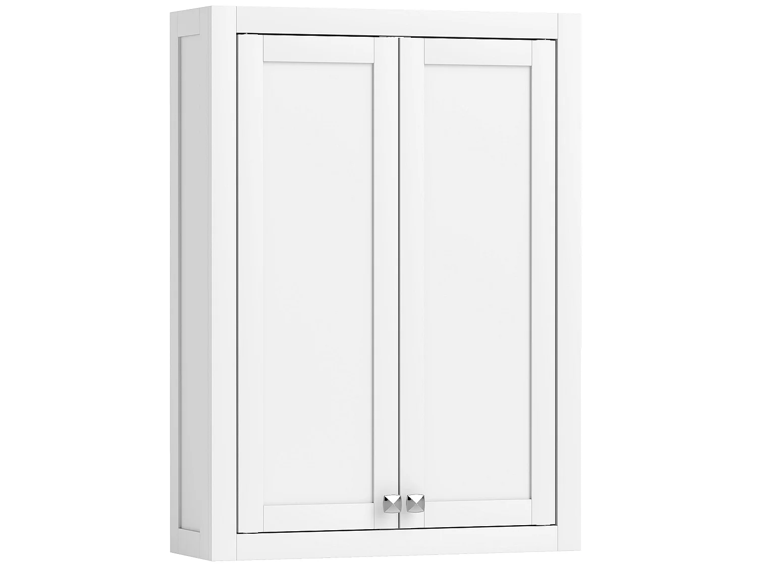 Armoire murale de salle de bain 3 niveaux 2 portes étagère bois blanc