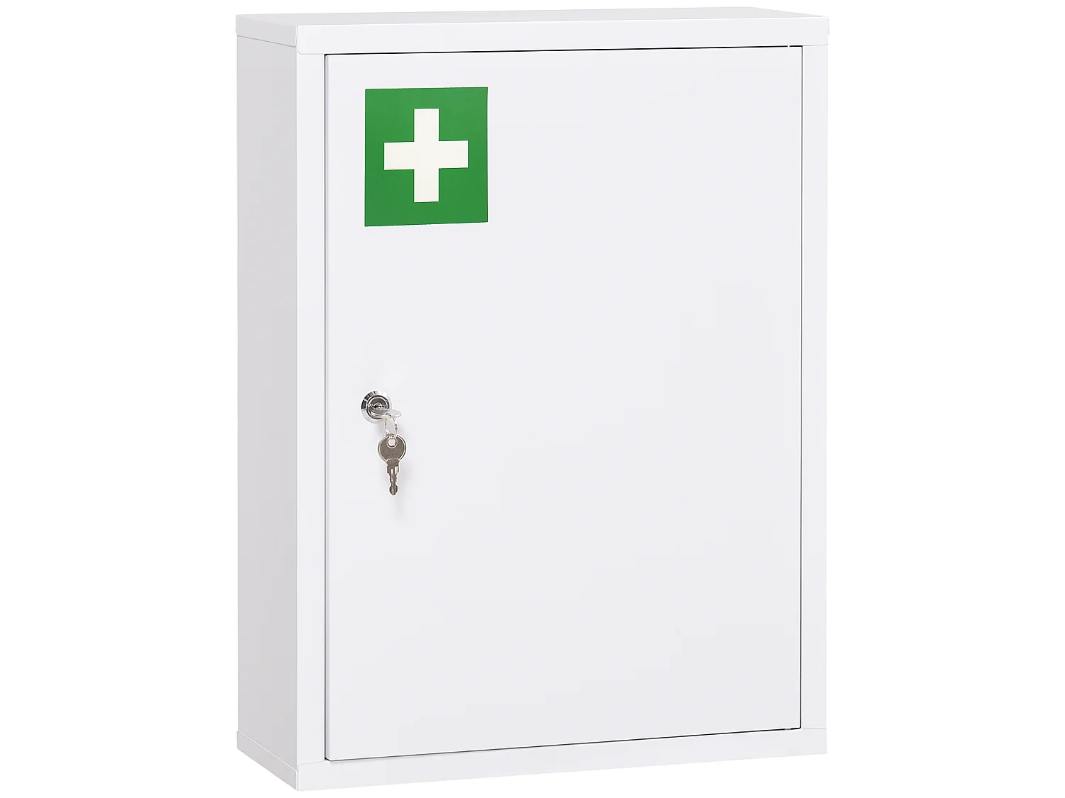 Armoire à pharmacie murale verrouillable porte 2 étagères 3 niv. 40 x 15 x 53 cm acier blanc