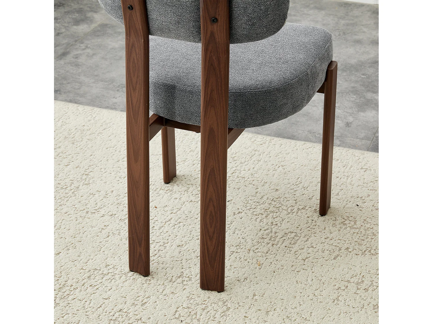 Lot de 2 chaises de salle à manger tissu noir dossier incurvé