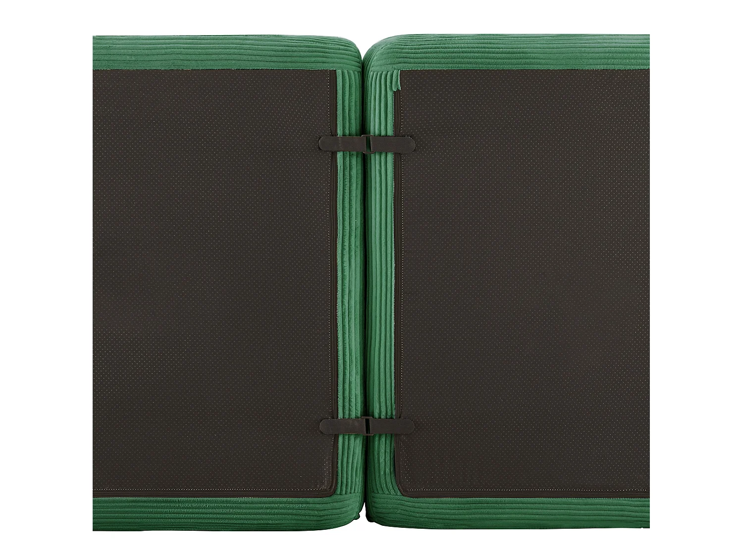Canapé modulable 2 places en velours côtelé vert 204x104cm