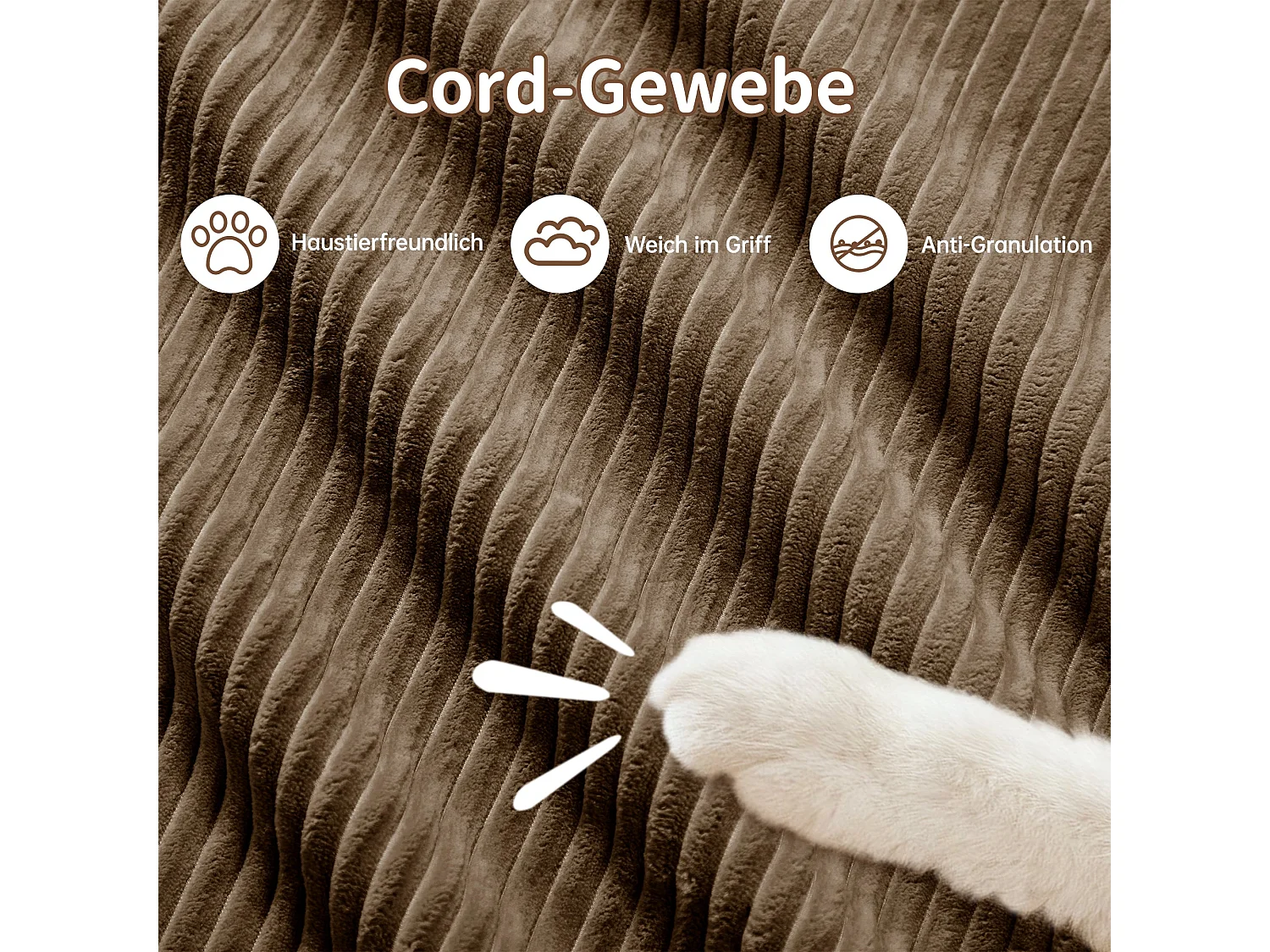 Canapé d'angle modulable en velours marron avec pouf et accoudoirs