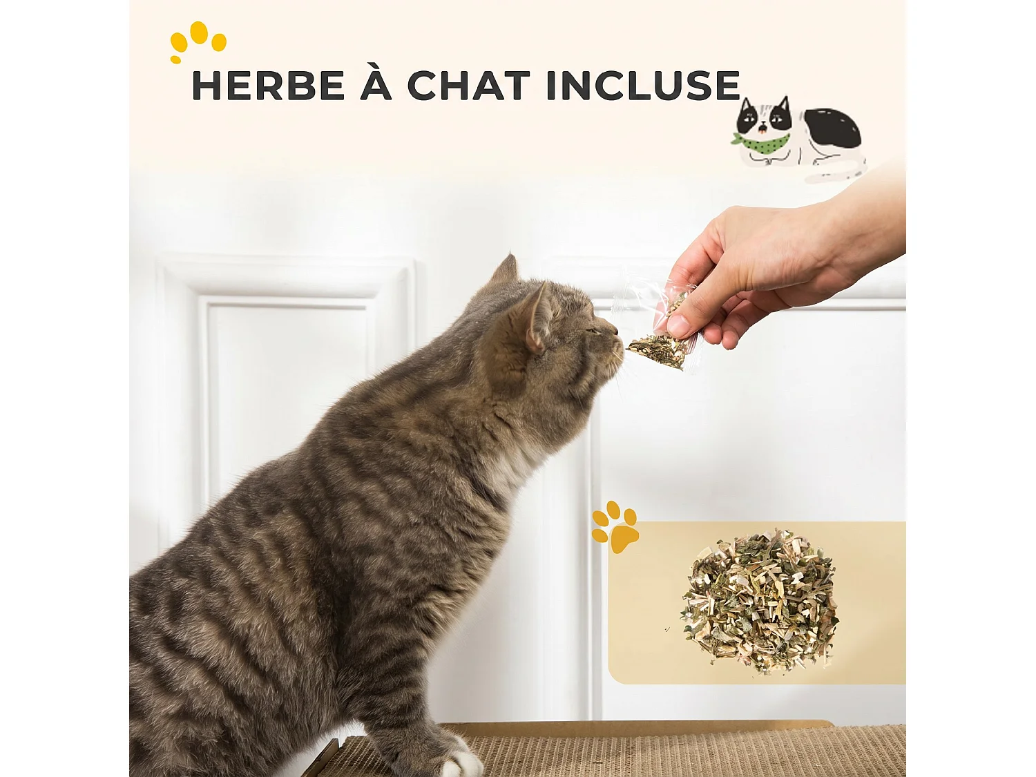 Grattoir niche chat 2 en 1 design télévision vintage 39 x 29 x 37 cm marron