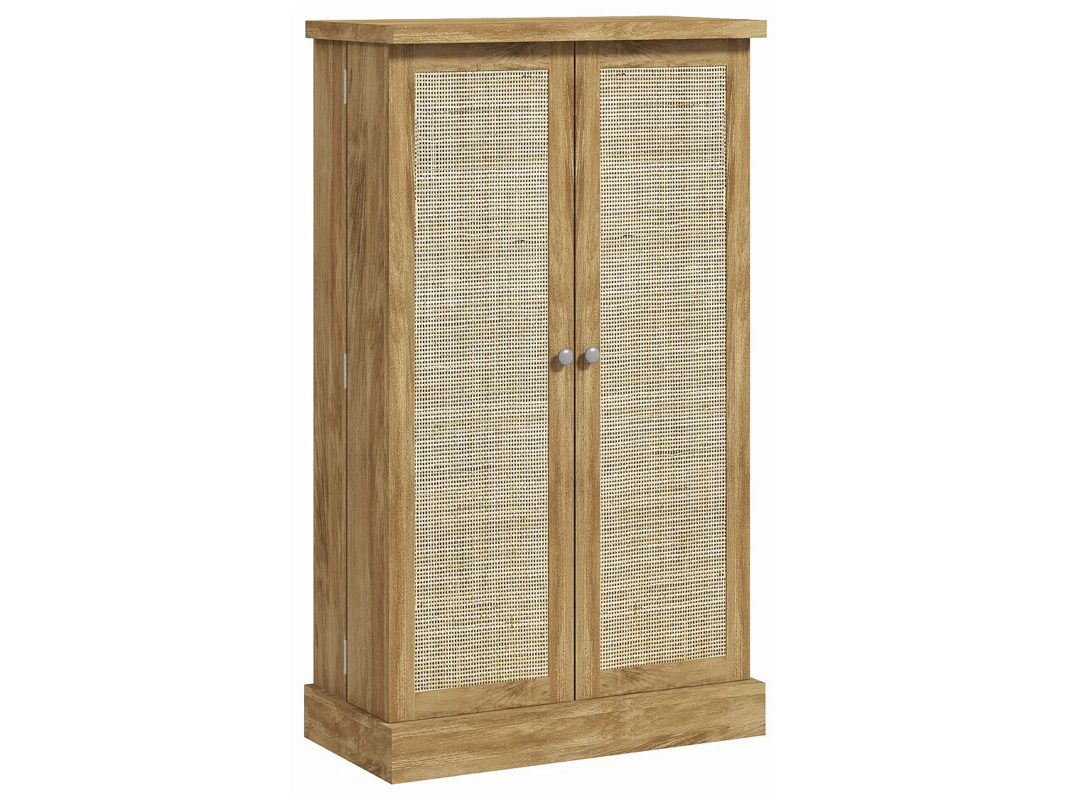 Armoire de cuisine rangement épices 2 portes 4 étagères 12 porte-épices dim. 60 x 30 x 104 cm rotin effet bois