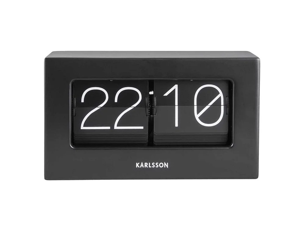 Karlsson - Wall / Table Clock Boxed Flip - Zwart