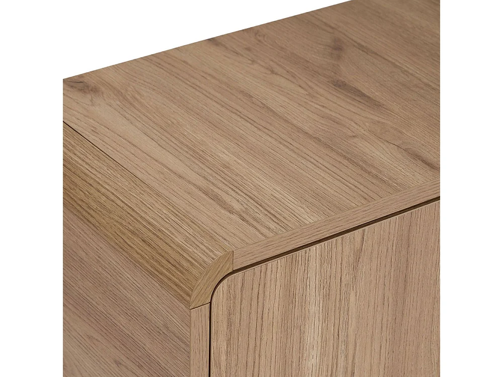 Dima - Meuble tv 2 portes aux bords arrondis en bois L180cm - Bois clair