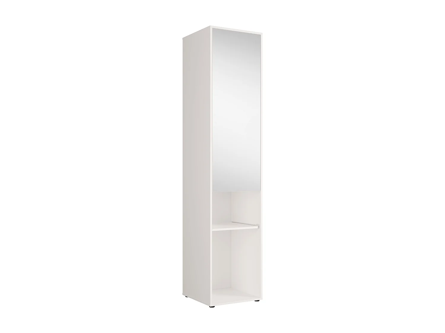 Lit escamotable vertical 140 x 200 cm - Avec bureau pliable et rangements - Avec LEDs - Blanc et naturel - RAPILI