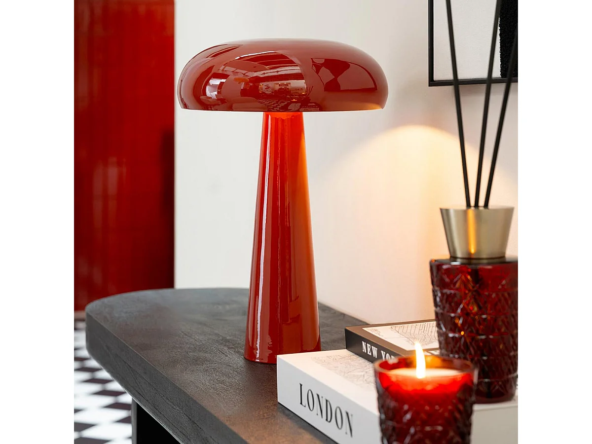 Lampe à Poser en Métal "Mirko" 43cm Rouge