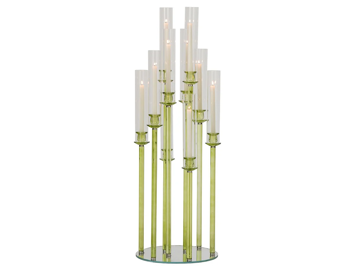 Chandelier 8 Tiges en Cristal "Wendy" 120cm Vert