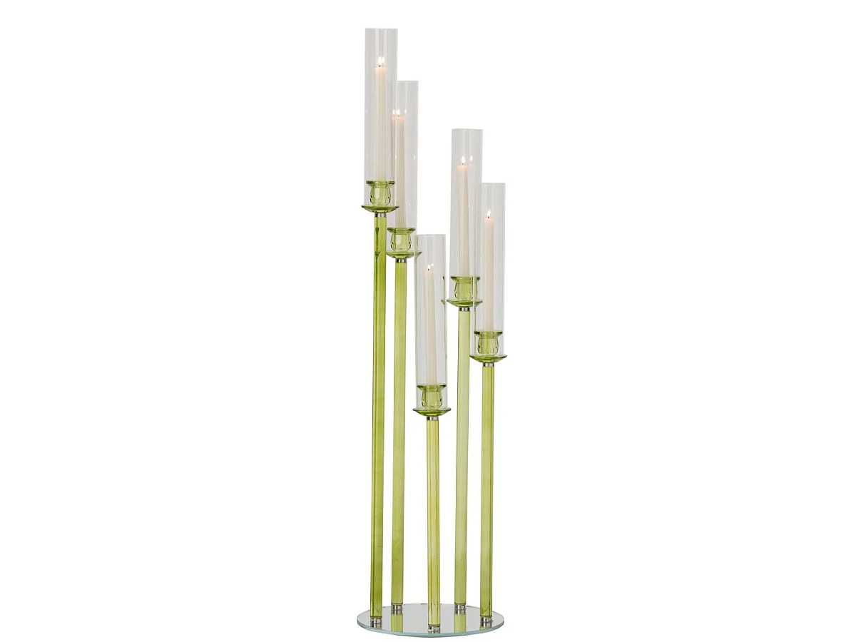 Chandelier 5 Tiges en Cristal "Wendy" 120cm Vert