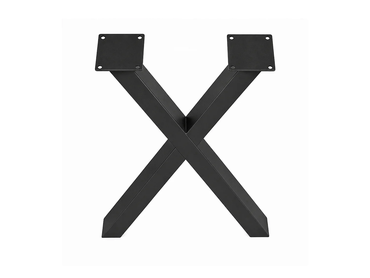 Pack de 2 patas de mesa en forma de X de 74x74x8 cm cuadradas de metal en color negro