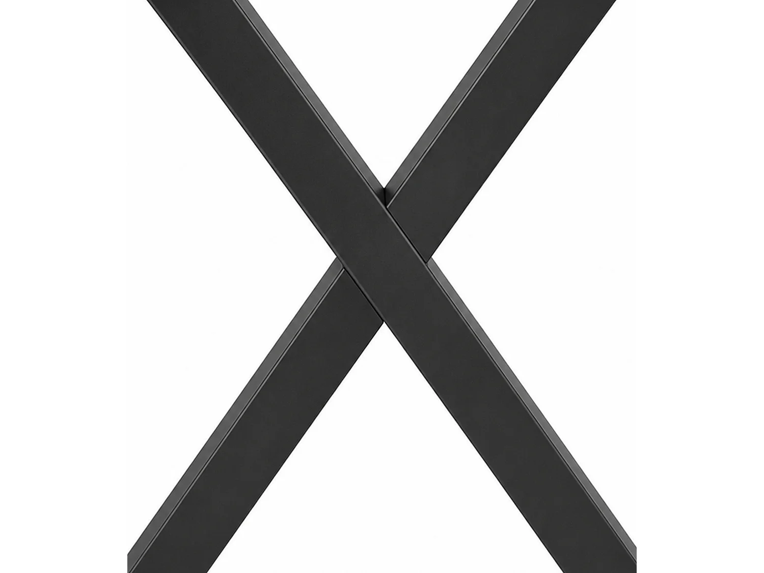 Pack de 2 patas de mesa en forma de X de 74x74x8 cm cuadradas de metal en color negro