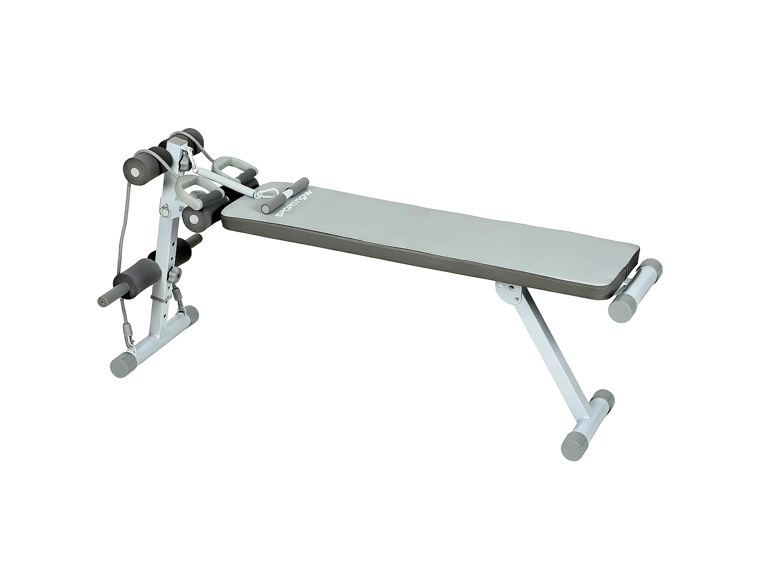 Banc de Musculation Réglable avec Siège à 3 Niveaux Acier blanc gris