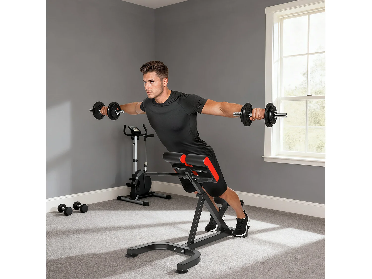 Banc de musculation réglable 5 niv. - banc lombaire - banc hyperextension