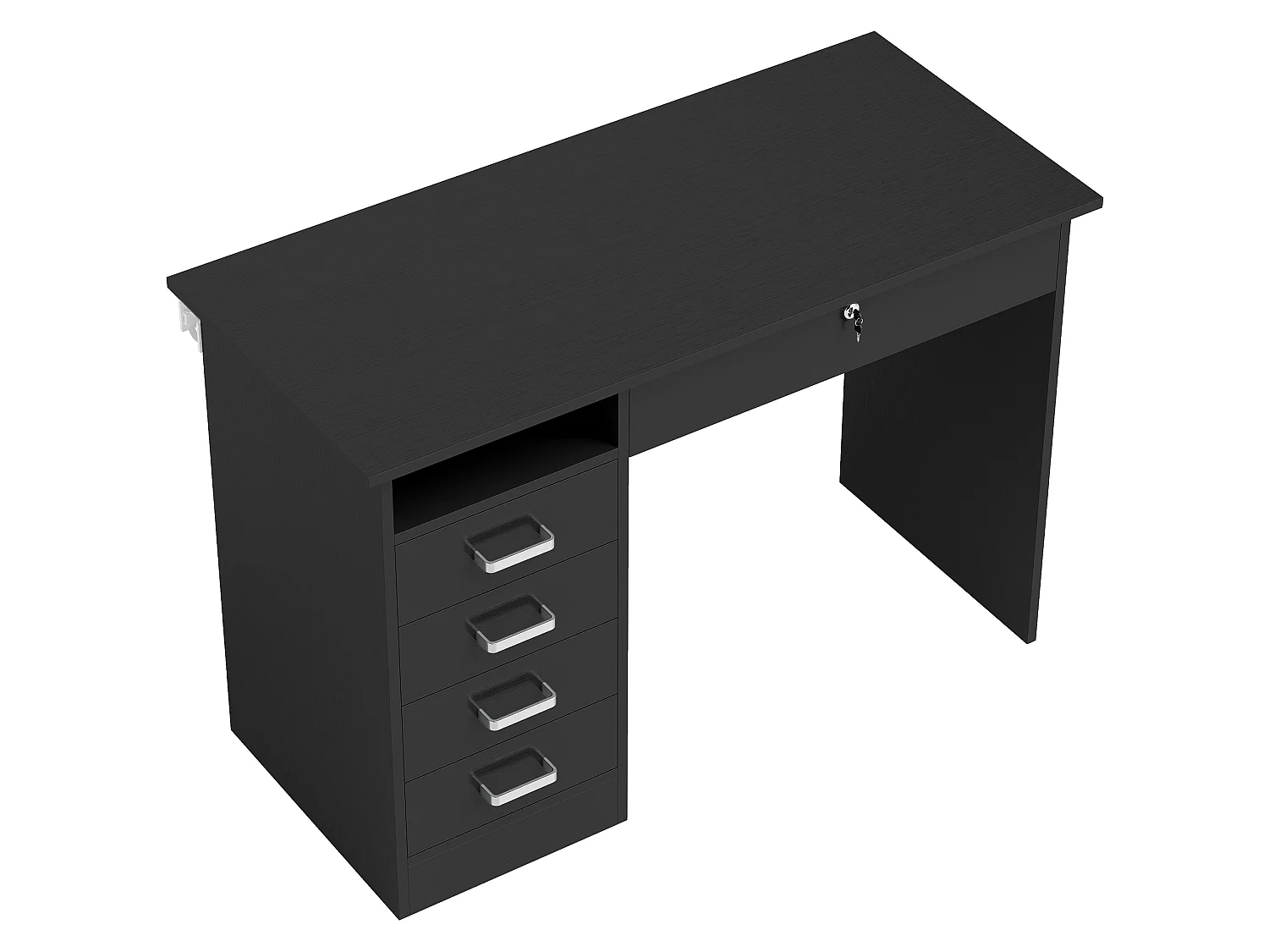 Bureau informatique multimédia multi-rangement 5 tiroirs niche 110L x 50l x 76H cm noir