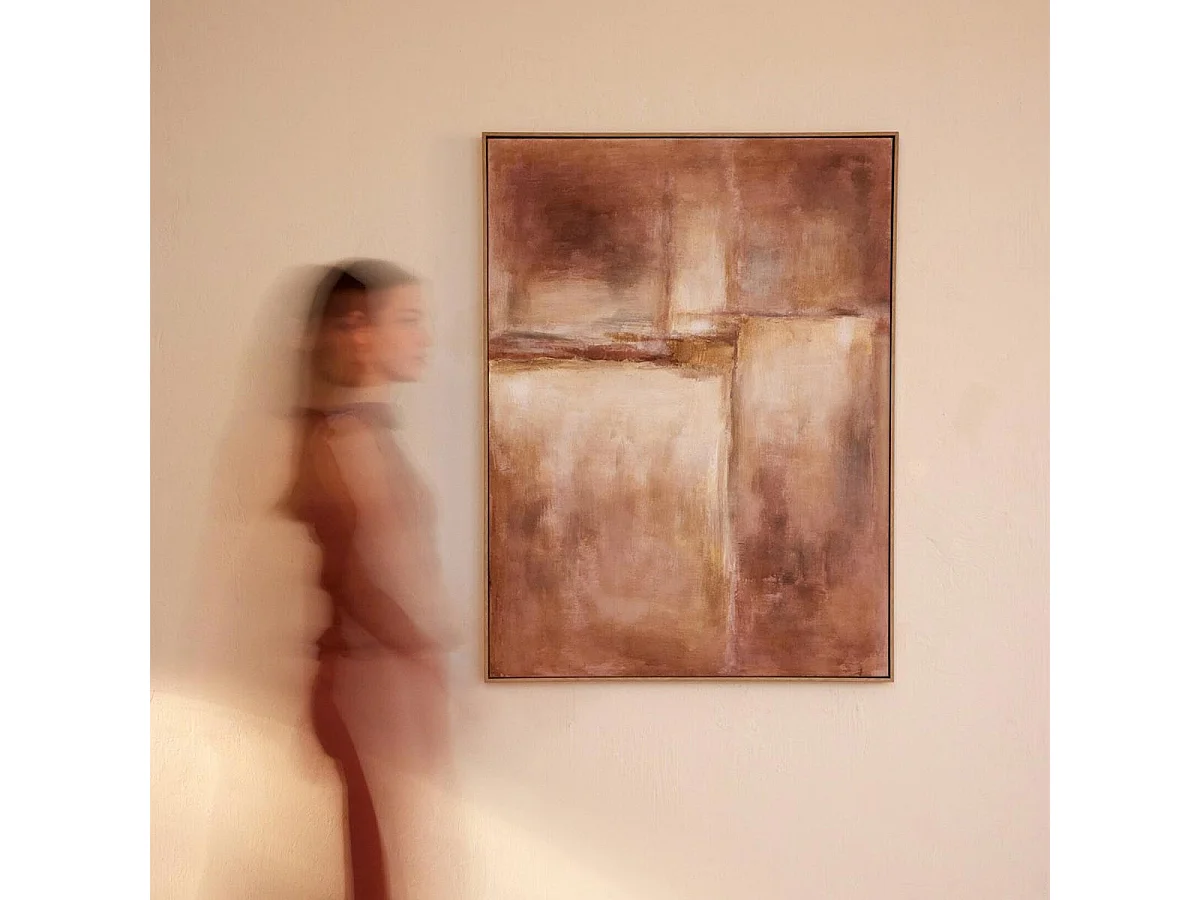 Tableau Déco Abstrait "Aina" 92x122cm Marron