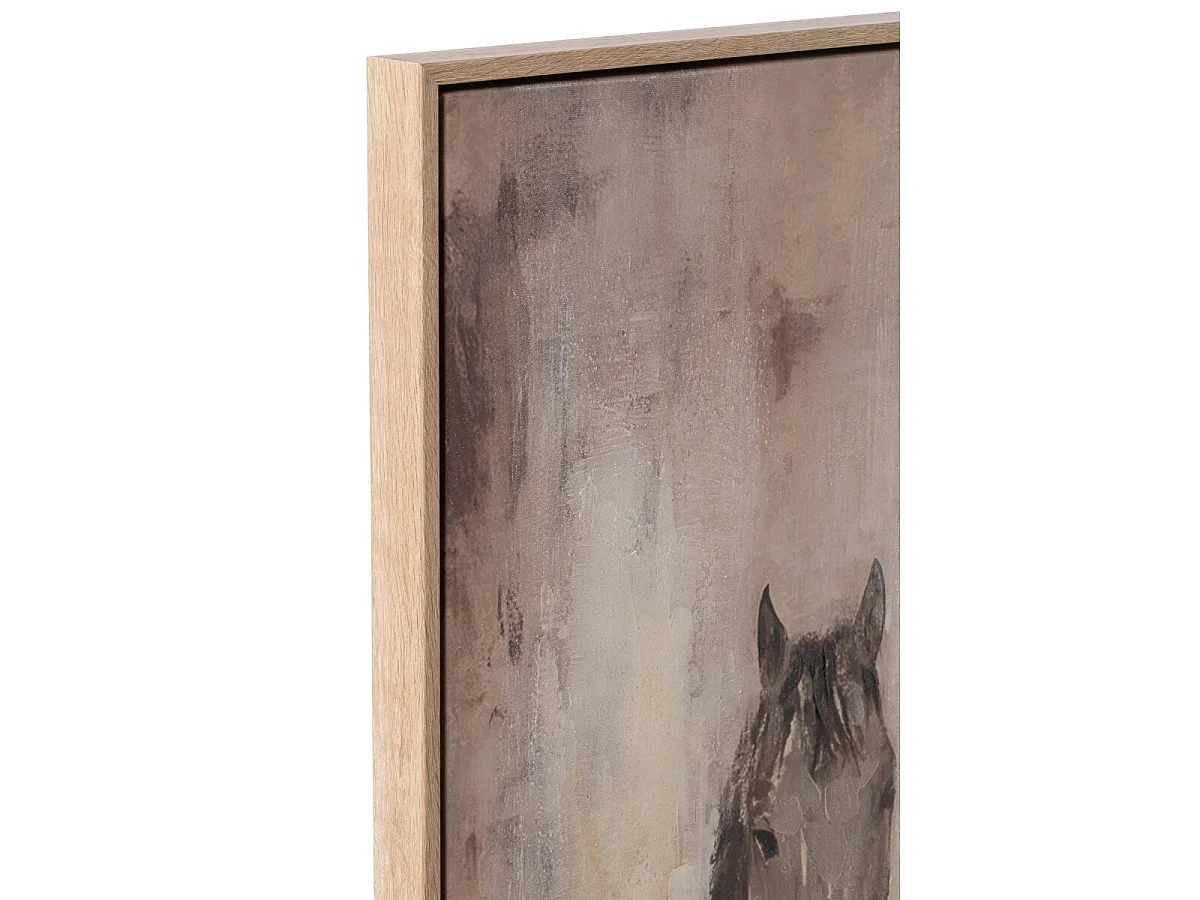 Tableau Déco Chevaux "Malte" 102x142cm Beige