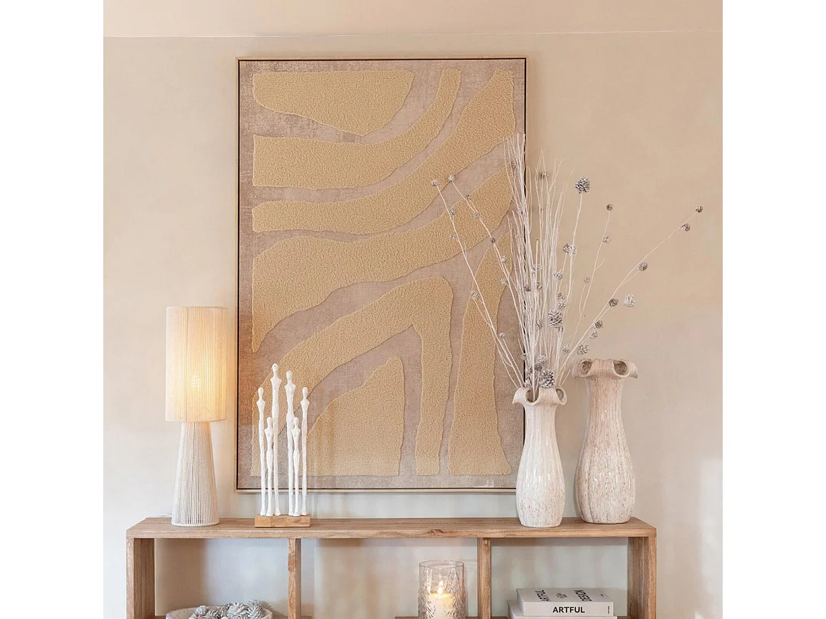 Tableau Déco Abstrait "Karl" 102x152cm Beige