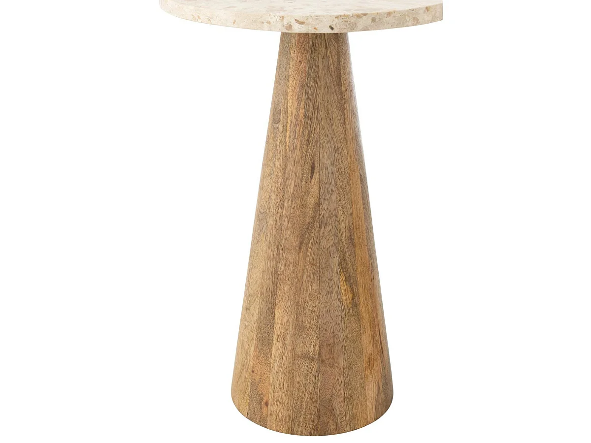 Lot de 2 Tables d'Appoint en Marbre "Eula" 53cm Beige