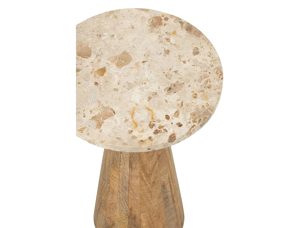 Lot de 2 Tables d'Appoint en Marbre "Eula" 53cm Beige