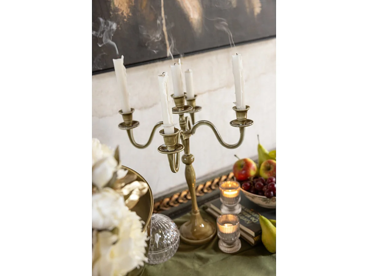 Chandelier 5 Branches "Colette" 42cm Vert Olive