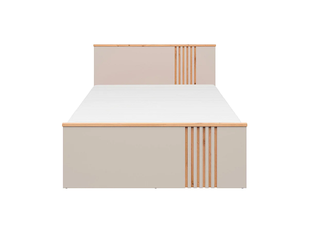 Lit 120x200 sommier inclus Ezra Cachemire et Bois