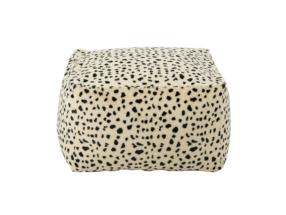 Pouf Carré Dalmatien "Ulf" 70cm Blanc & Noir