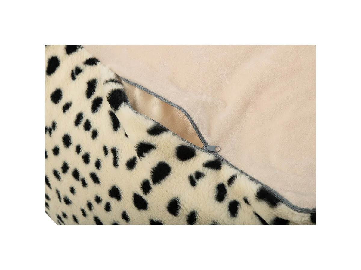 Pouf Carré Dalmatien "Ulf" 70cm Blanc & Noir