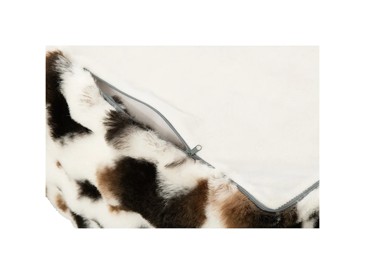 Pouf Carré Vache "Ulf" 70cm Blanc & Marron