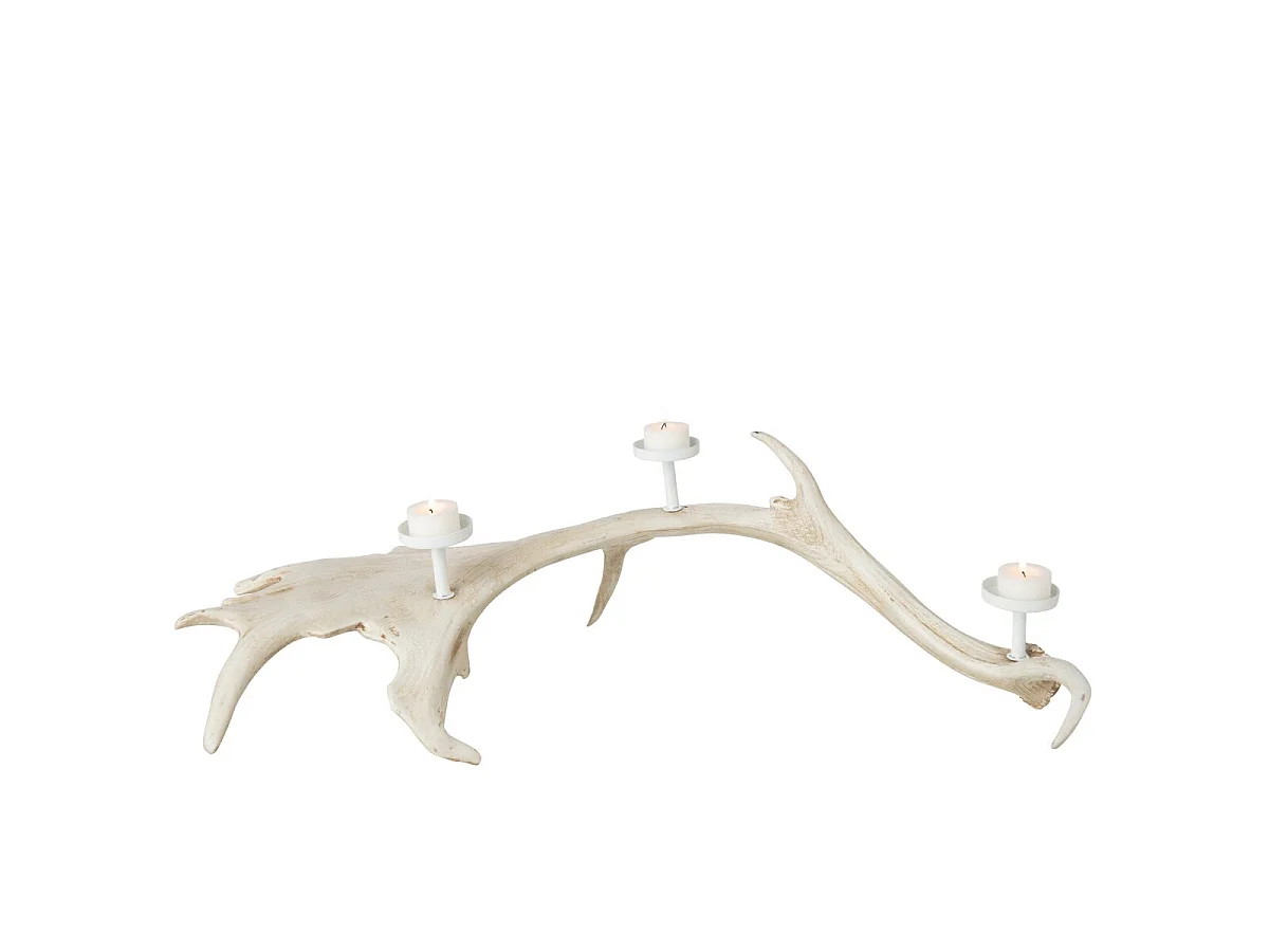 Chandelier Ramure 3 Têtes "Lior" 62cm Beige