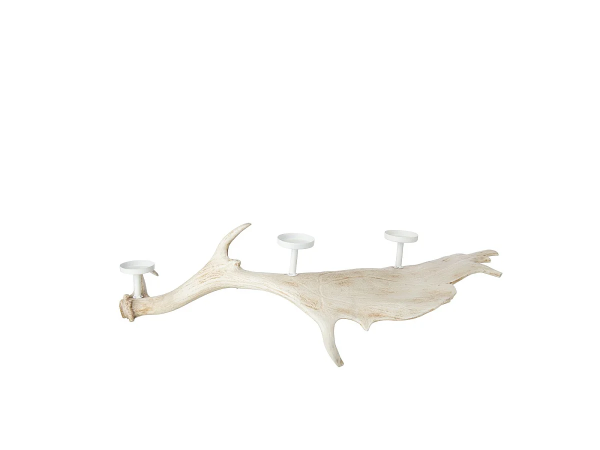 Chandelier Ramure 3 Têtes "Lior" 62cm Beige