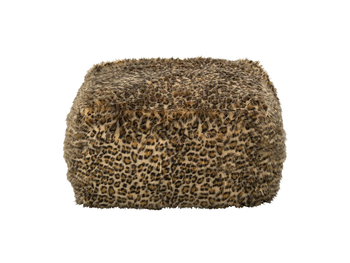 Pouf Carré Léopard "Ulf" 70cm Multicolore