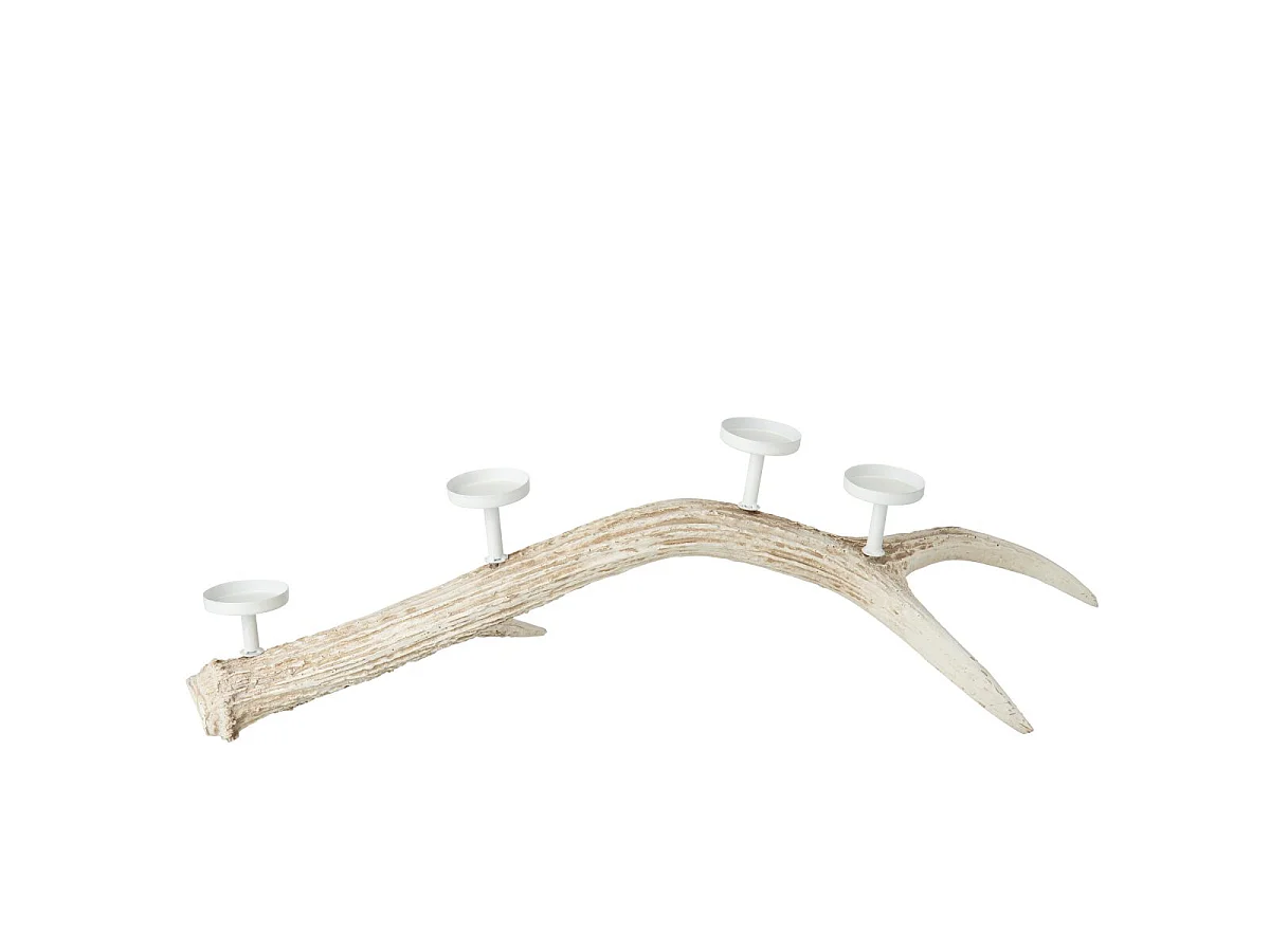 Chandelier Ramure 4 Têtes "Lior" 65cm Beige