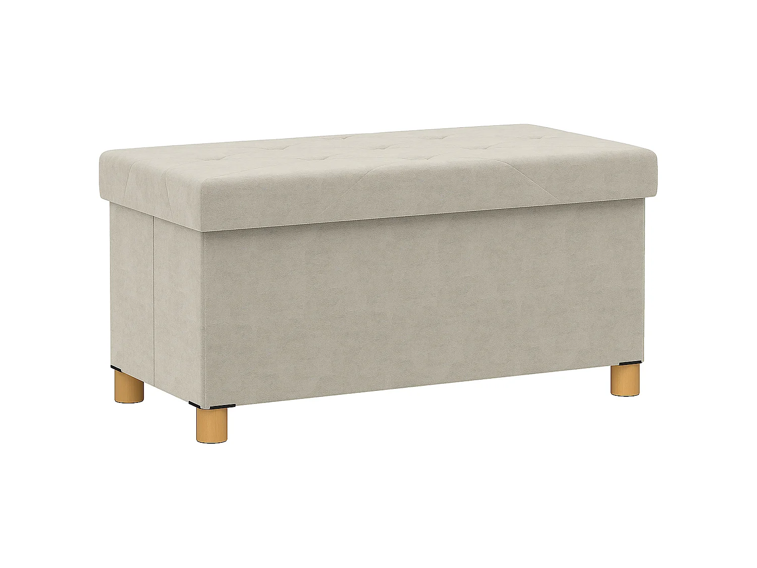 Banc coffre style Chesterfield effet capitonné dim. 76L x 38l x 38H cm piètement bois velours vieux rose