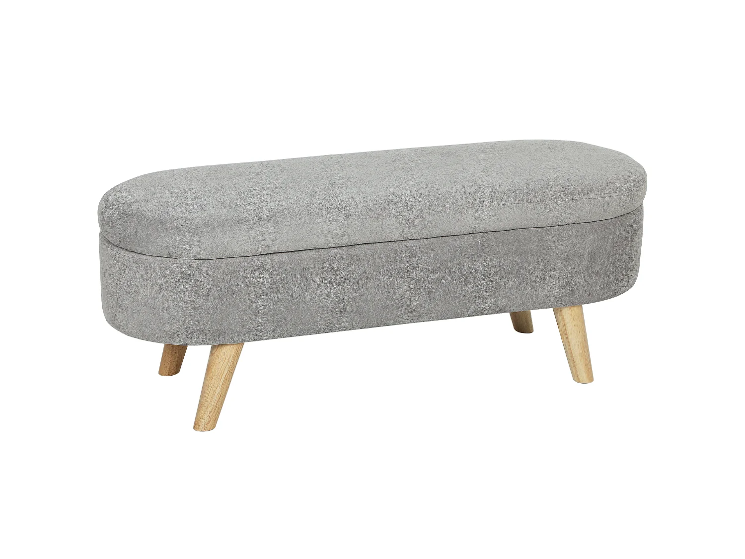 Banquette coffre de rangement 2 en 1 design scandinave 110L x 40l x 43H cm cm piètement bois velours gris