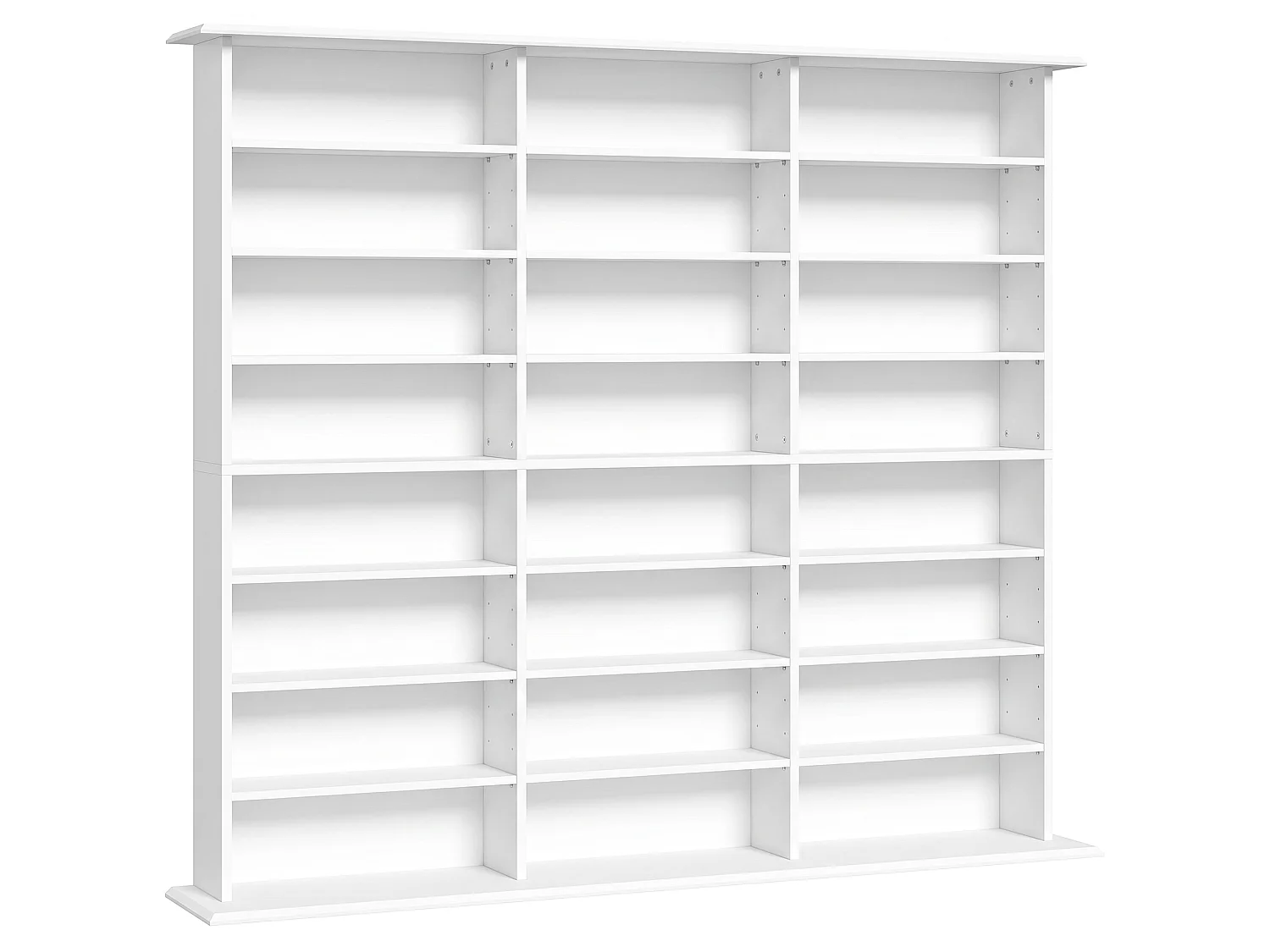 Rangement CD et DVD 24 compartiments 18 étagères réglables blanc