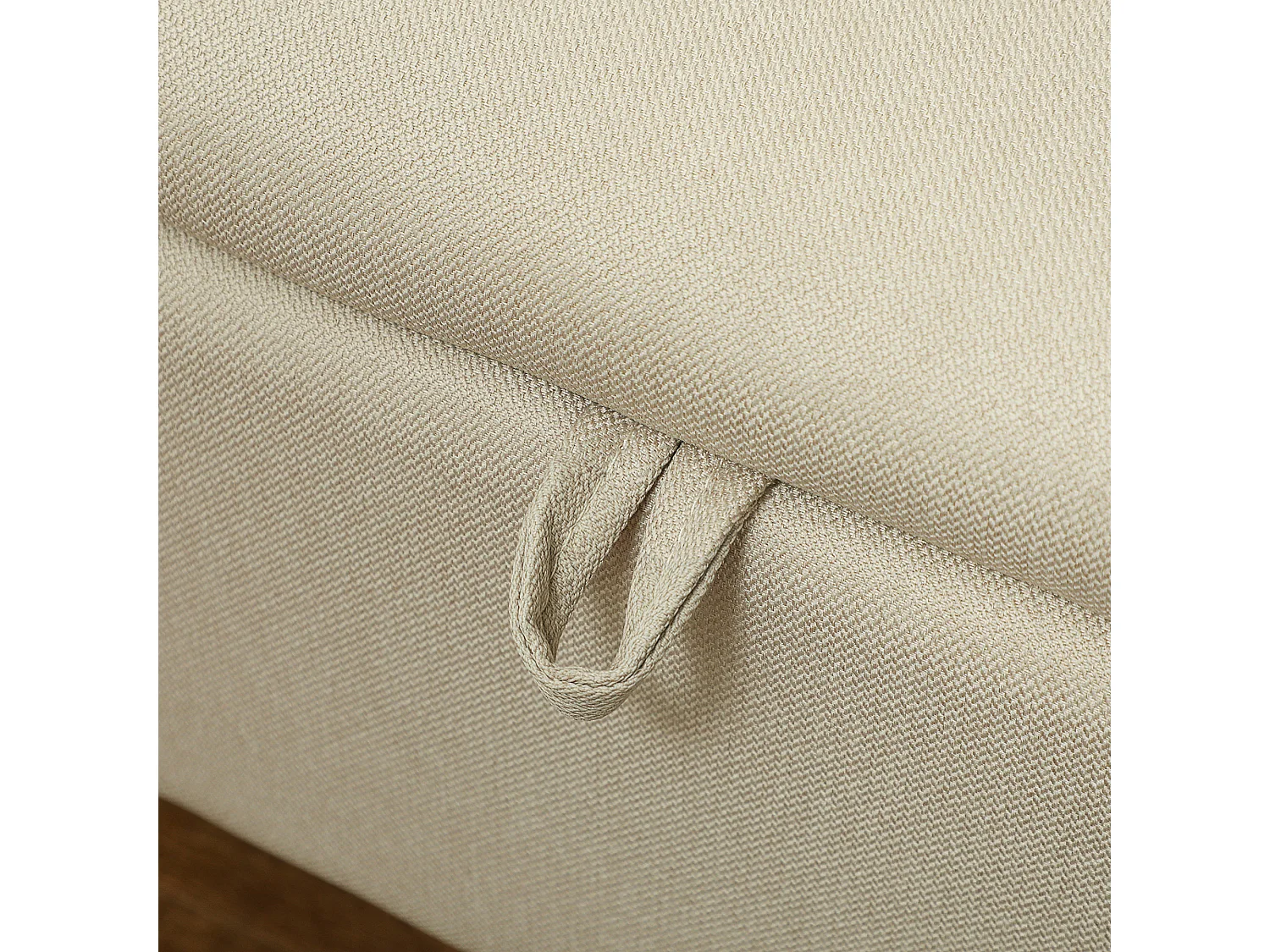 Banc coffre de rangement 2 en 1 dim. 102L x 40l x 39H cm piètement acier noir tissu beige