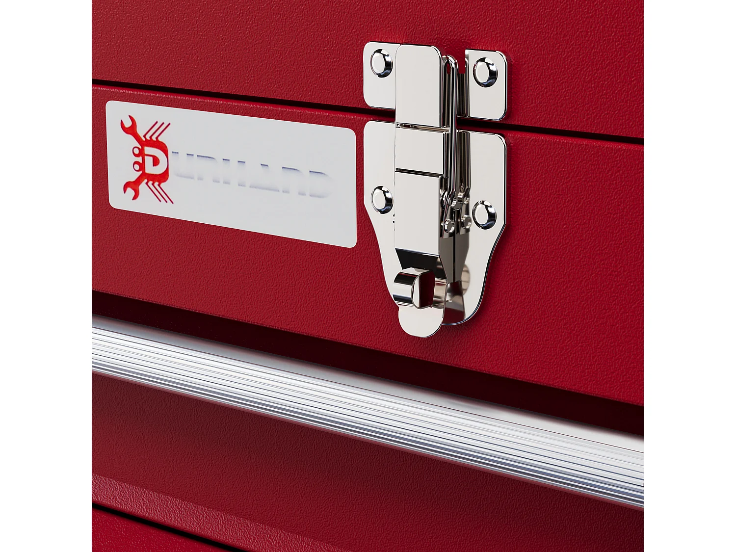 Boite à outils métallique coffret à outils caisse à outils 4 tiroirs + plateau tôle acier rouge