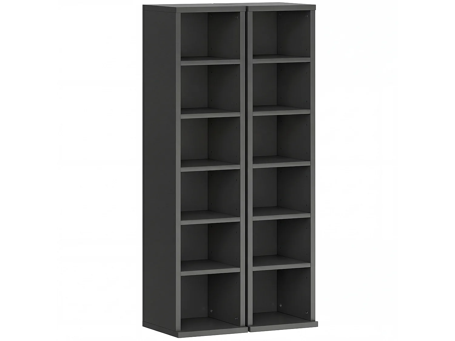 Étagère colonne rangement cd-dvd 6+6 compartiments noir