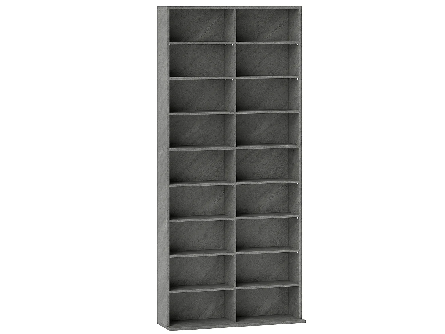 Étagère pour CD et DVD - 18 compartiments, 14 étagères réglables - 78,5x24x175cm - gris