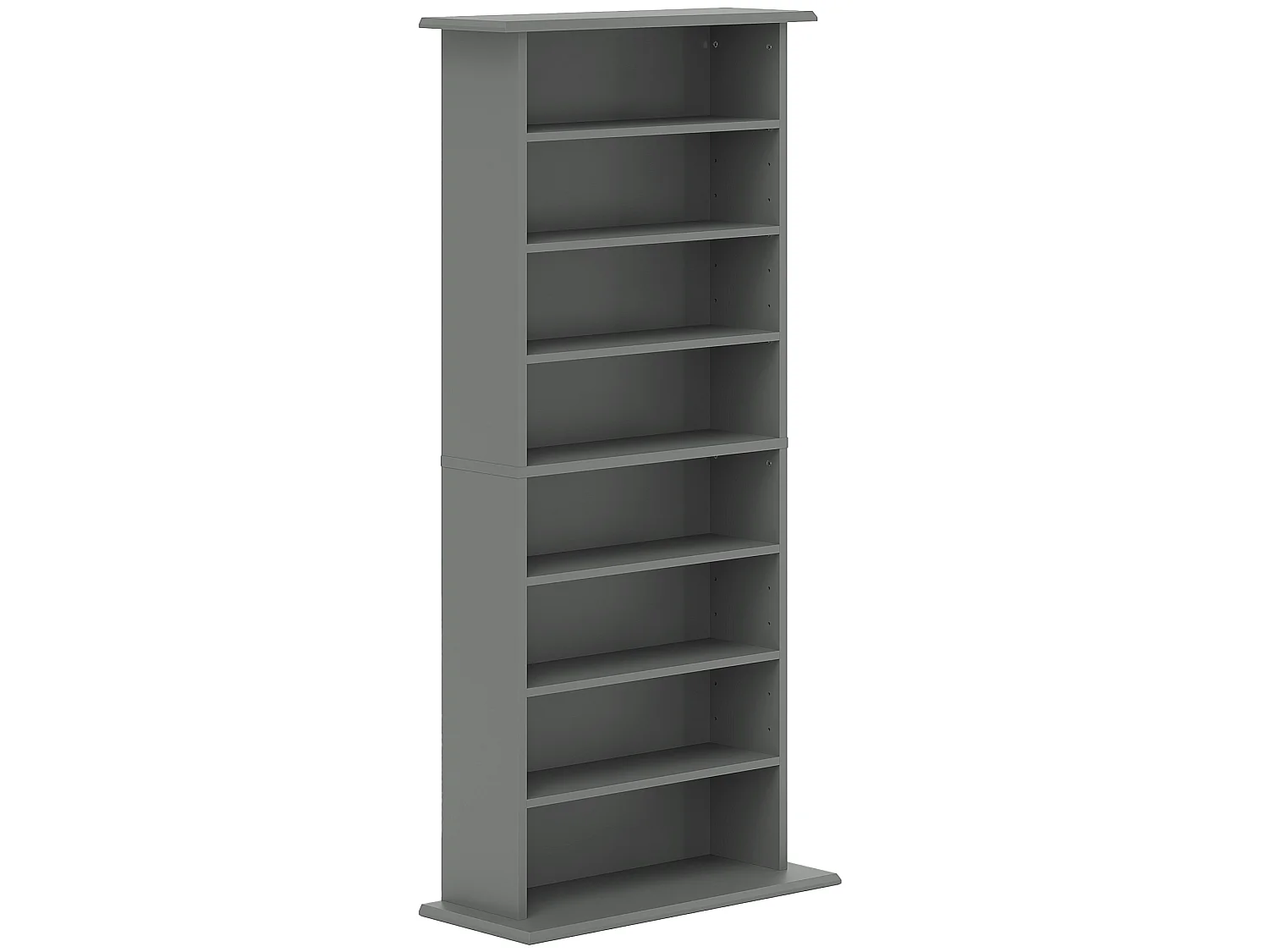 Étagère range CD - meuble rangement CD DVD - 8 compartiments, 6 étagères réglables - max 360 CD/185 DVD - gris
