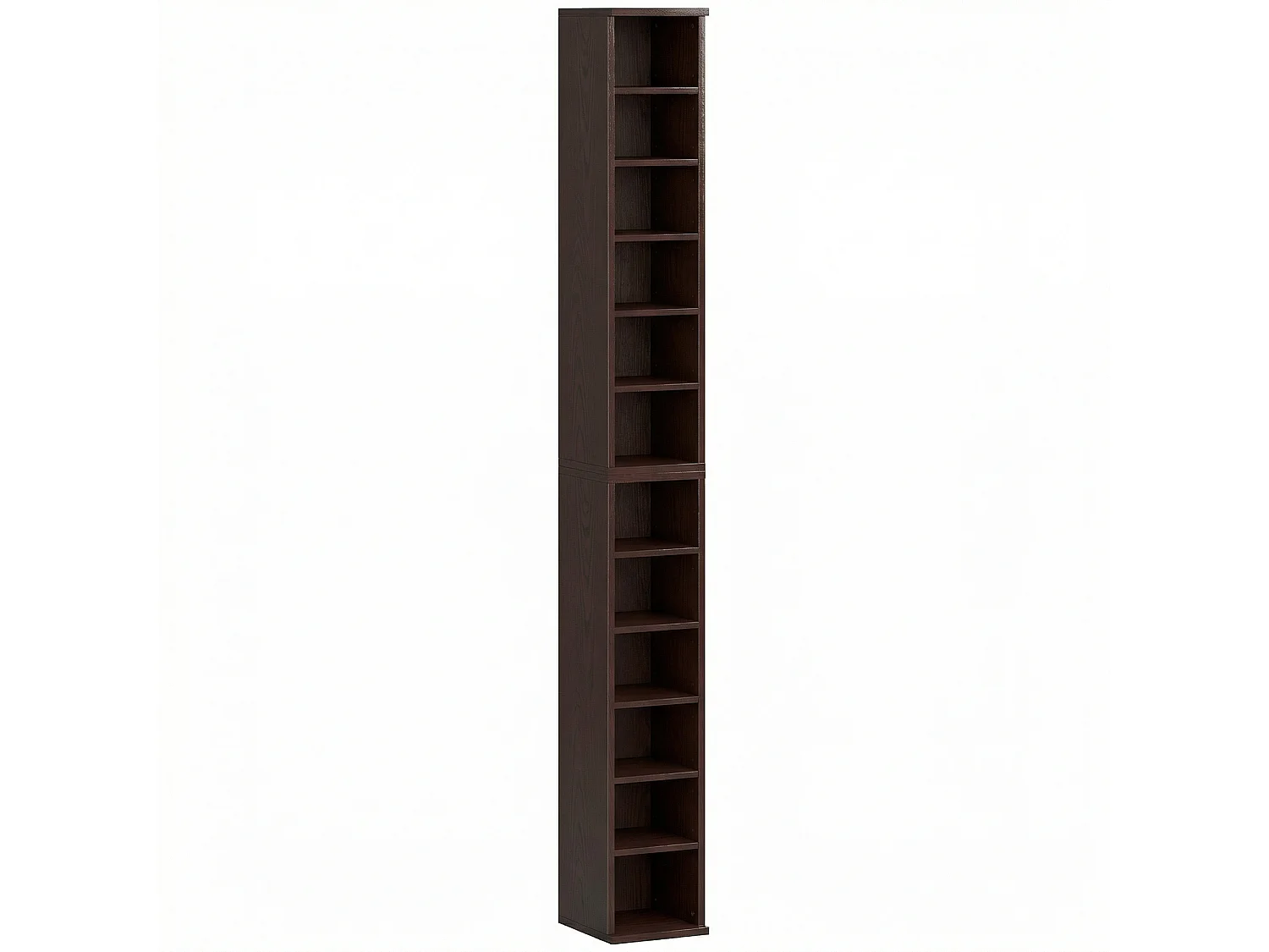 Lot de 2 armoires de rangement CD-DVD 6 + 6 compartiments - max. 204 CD - effet bois noyer