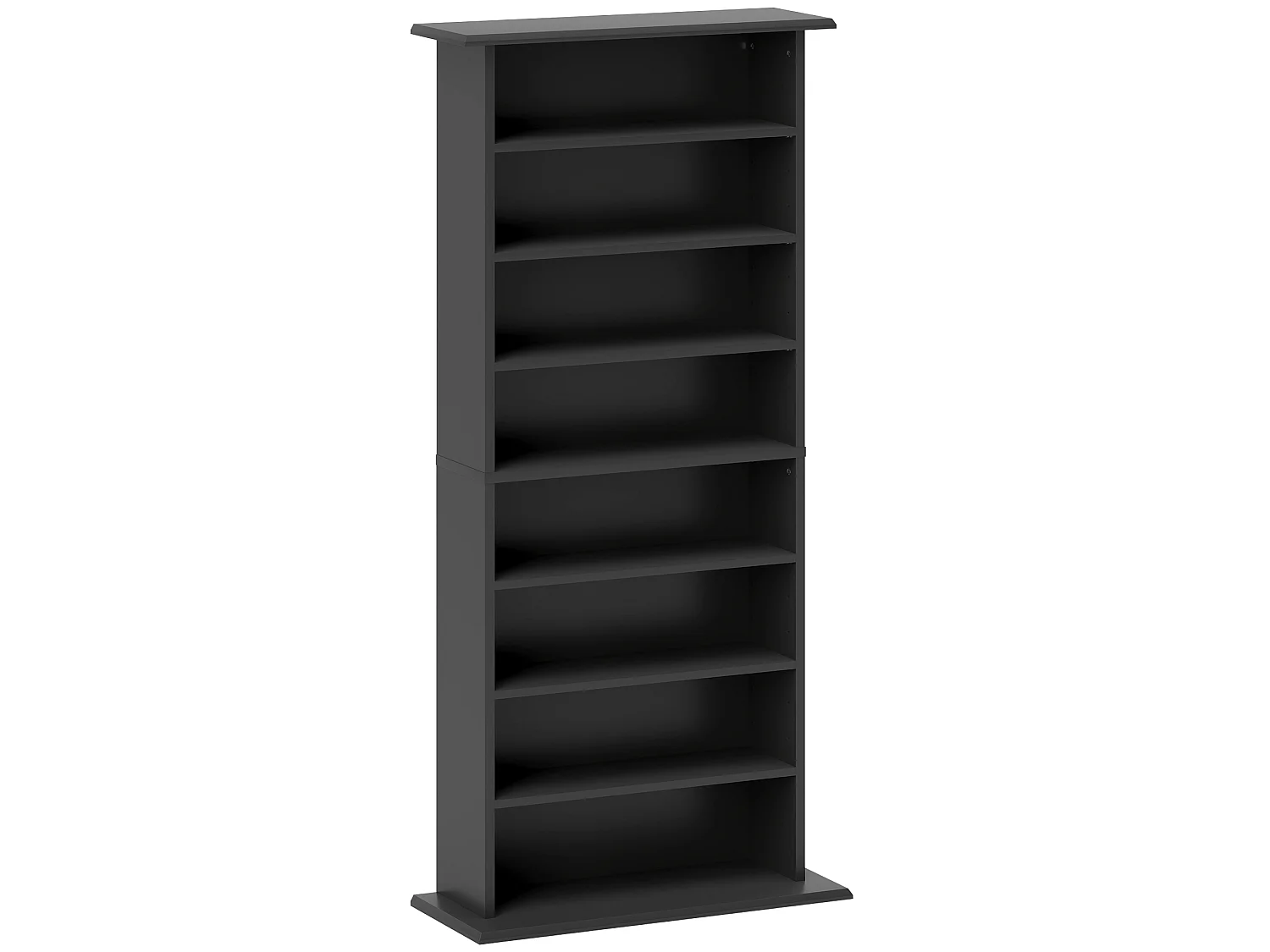 Étagère range CD - meuble rangement CD DVD - 8 compartiments, 6 étagères réglables - max 360 CD/185 DVD - noir