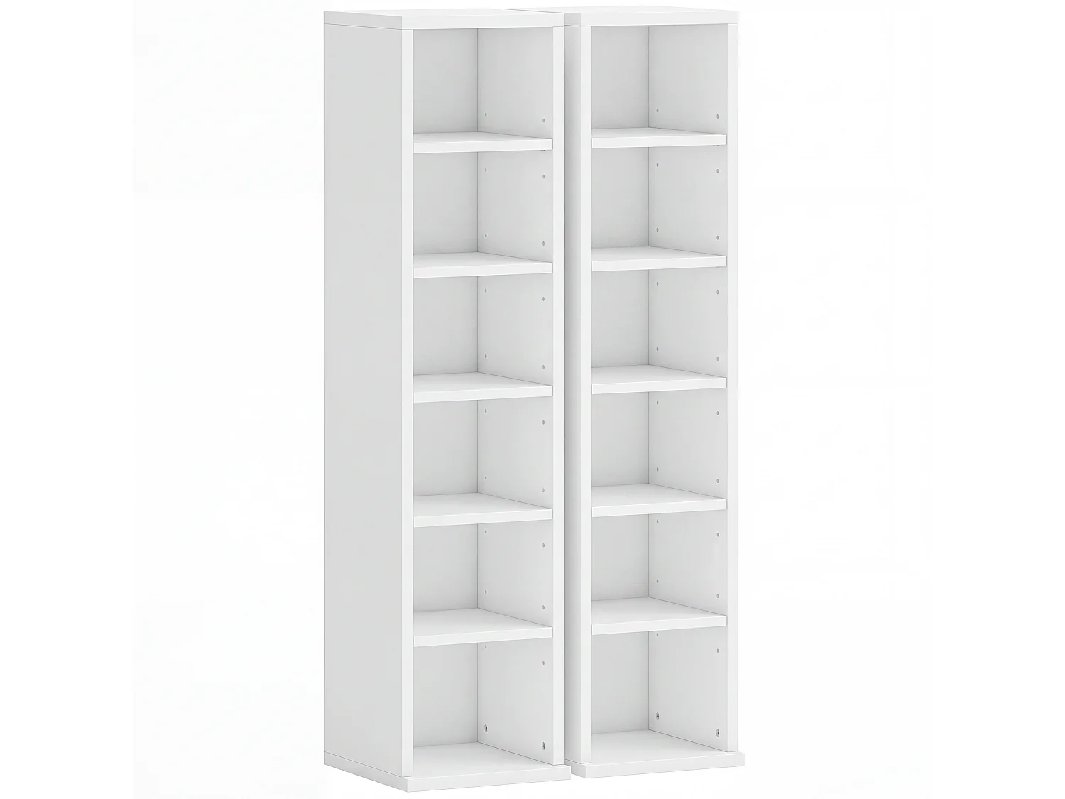 Étagère colonne rangement cd-dvd 6+6 compartiments blanc
