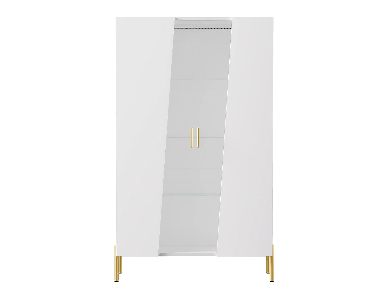 Vetrina con illuminazione a LED, anta in vetro temperato e 3 ripiani in vetro regolabili - MDF e vetro - 72 x 40 x 145 cm - Bianco