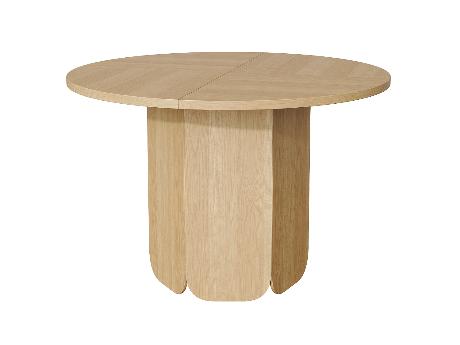 Table à manger ronde 120 cm pour 4 à 6 couverts, design scandinave minimaliste - MDF - 120 x 120 x 75 cm - Chêne