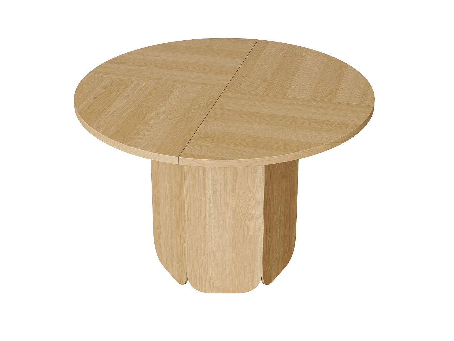 Table à manger ronde 120 cm pour 4 à 6 couverts, design scandinave minimaliste - MDF - 120 x 120 x 75 cm - Chêne