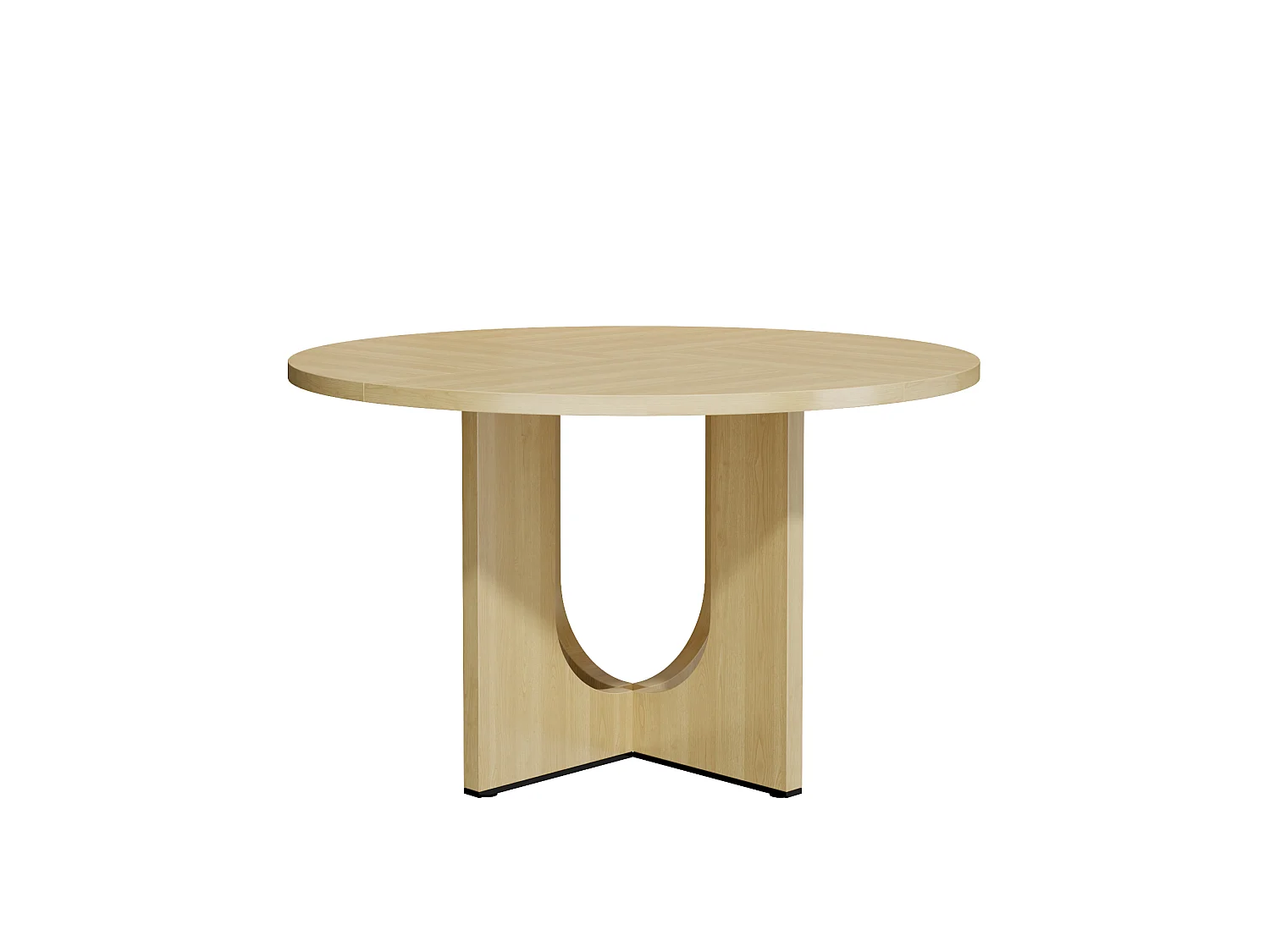 Table à manger ronde 120 cm pour 4 à 6 couverts, design scandinave minimaliste - MDF - 120 x 120 x 75 cm - Chêne